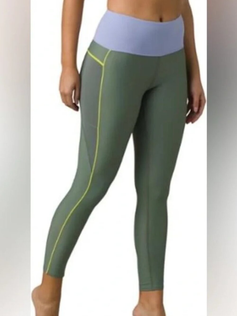 Prana Aolani Swim Tights Army Green Colorblock